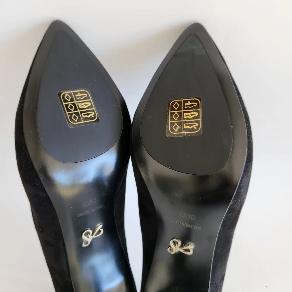 Antonia Saint NY The All Occasion Pointed Comfortable Pump Heels Black Suede 9.5